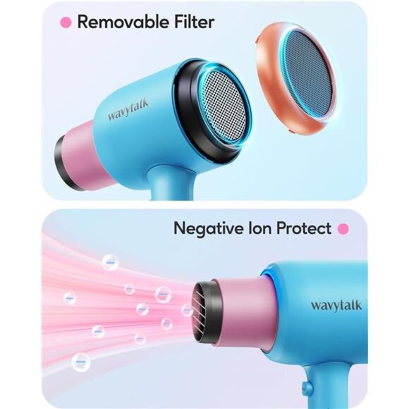 Wavytalk Hair Dryer with Diffuser, Blown Away Ionic Hair Dryer for Curly Hair - Picture 5 of 7